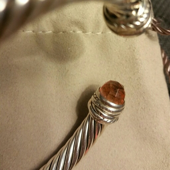 David Yurman Morganite & Diamond Cuff Bracelet - Picture 6 of 6